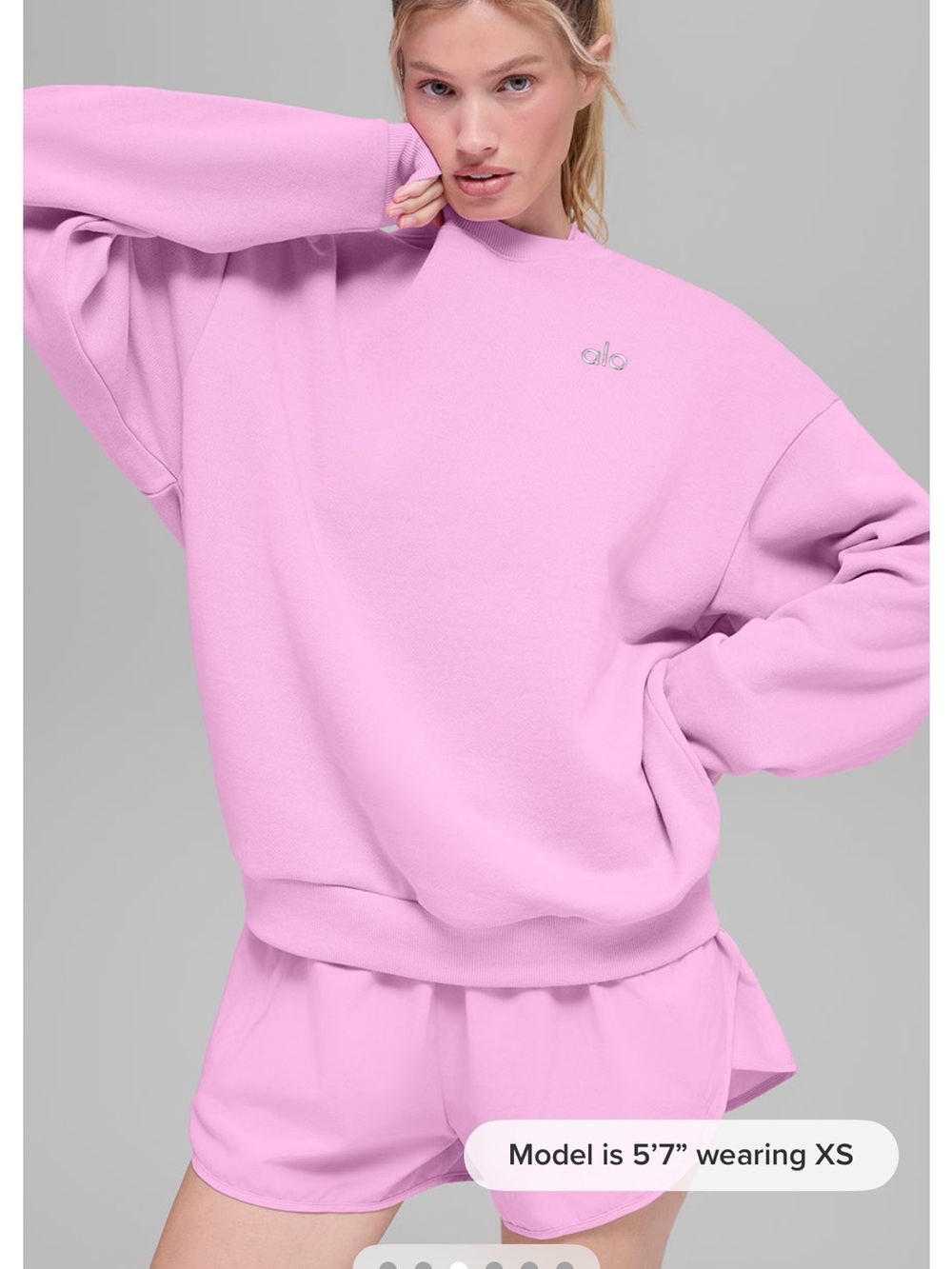 Alo yoga accolade crewneck candy heart pink